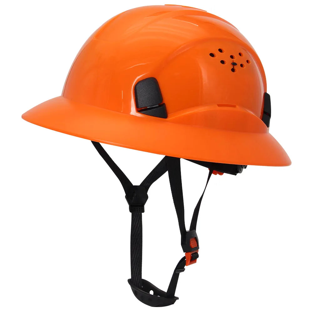 Full Brim Safety Helmet Lightweight Sunshade Breathable Work Protective Rescue Cap CE ANSI Construction Hard Hat Head Protection