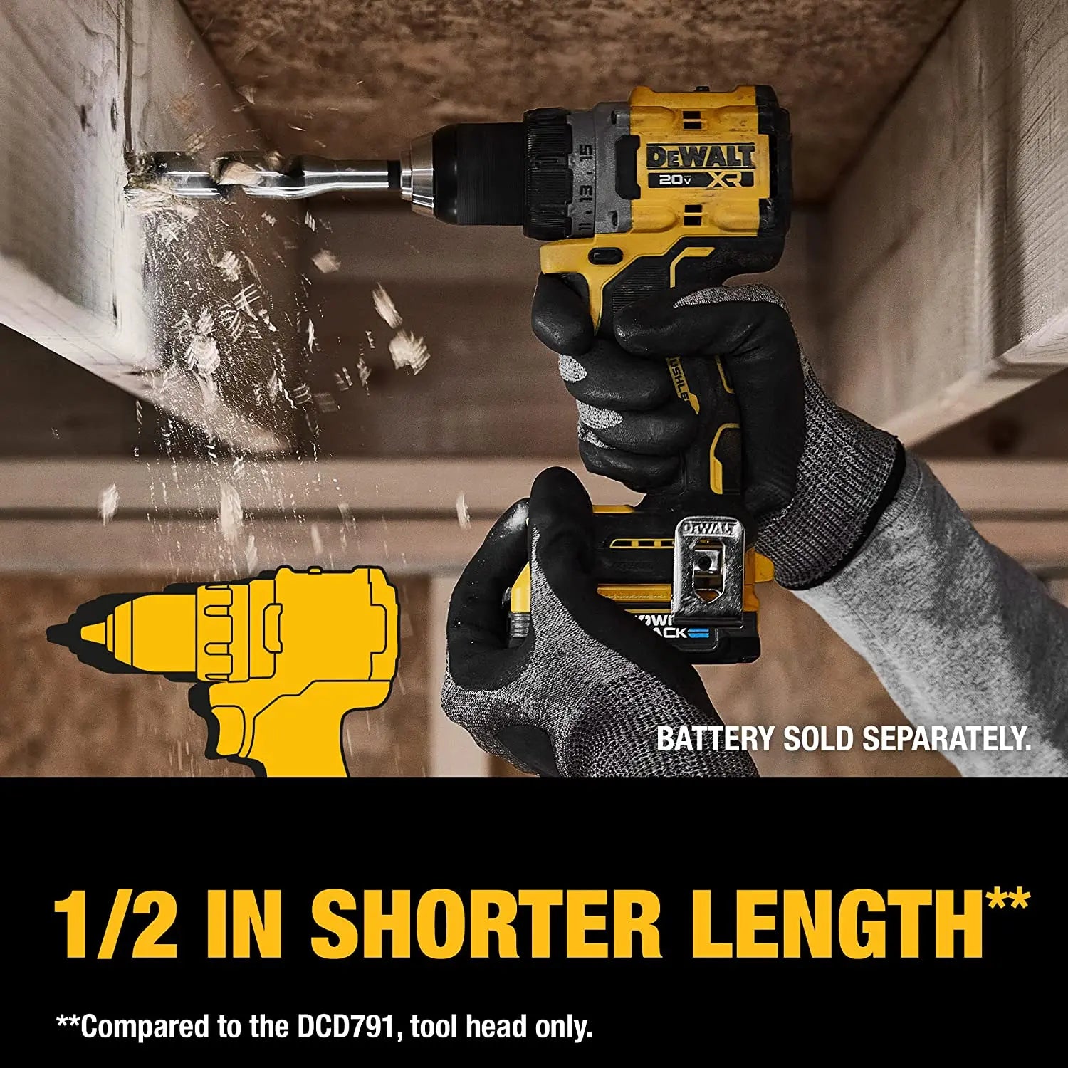 DeWalt DCD800 Brushless Cordless Compact Drill Driver 20V Electric Drill Screwdriver Household Rechargeable Lithium Power Tools