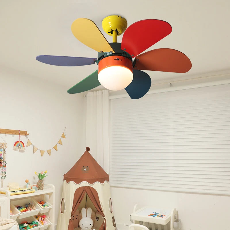 Nordic Fan Light Simple Bedroom Ceiling With Light Fan Modern Family  Children's Room Low Floor Restaurant Ceiling Fan Light