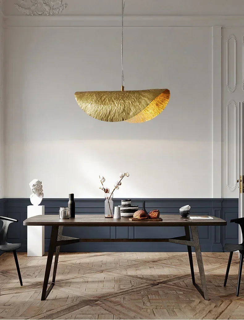 New Chinese Lotus Leaf Chandelier Zen Tea Table Hot Pot Kitchen Retro Creative Light Luxury Staircase Bar Decorative Lighting