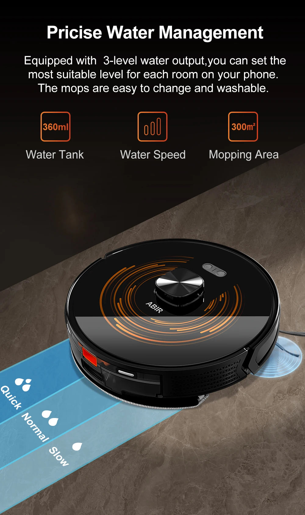 Robot Vacuum Cleaner ABIR K30,Auto-empty Dock,UV Spot Cleaning,6500PA Suction,Multi-floor Map,Customized Wet Dry Room Cleaning,