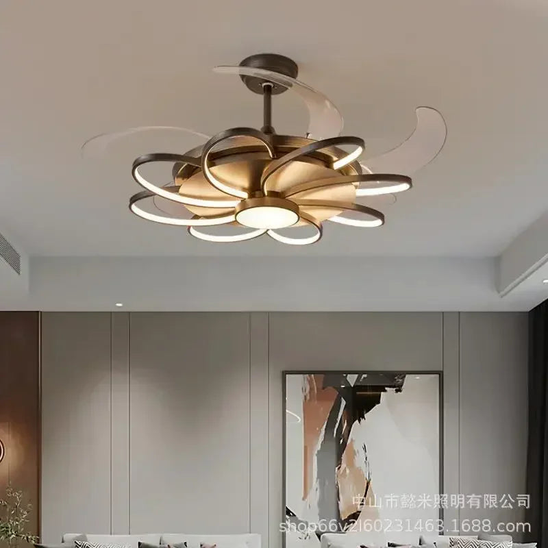 Nordic bedroom decor led lights for room Ceiling fan light lamp restaurant dining room Ceiling fans with lights remote control