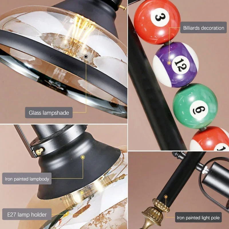 Restaurant Bar Counter Clothing Store Hot Pot Room Decoration Creative Personality Nostalgic Industrial Retro Billiard Pendant