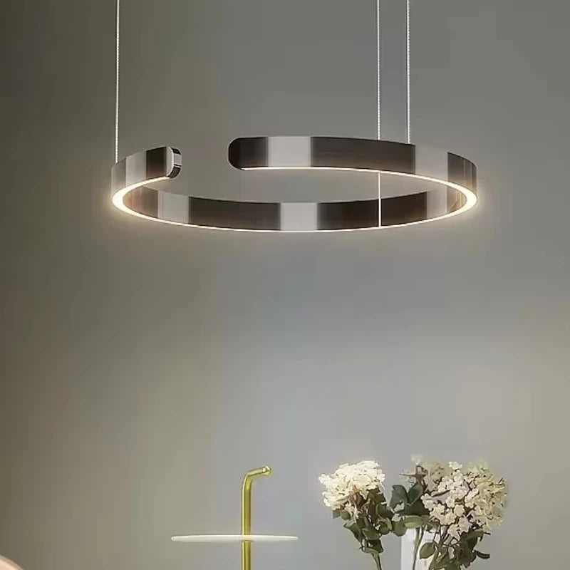 Modern Salon Design Ring Ceiling Chandelier Eye Protecting LED Lamp Bedroom Dining Room Study Pendant Lighting Fixture