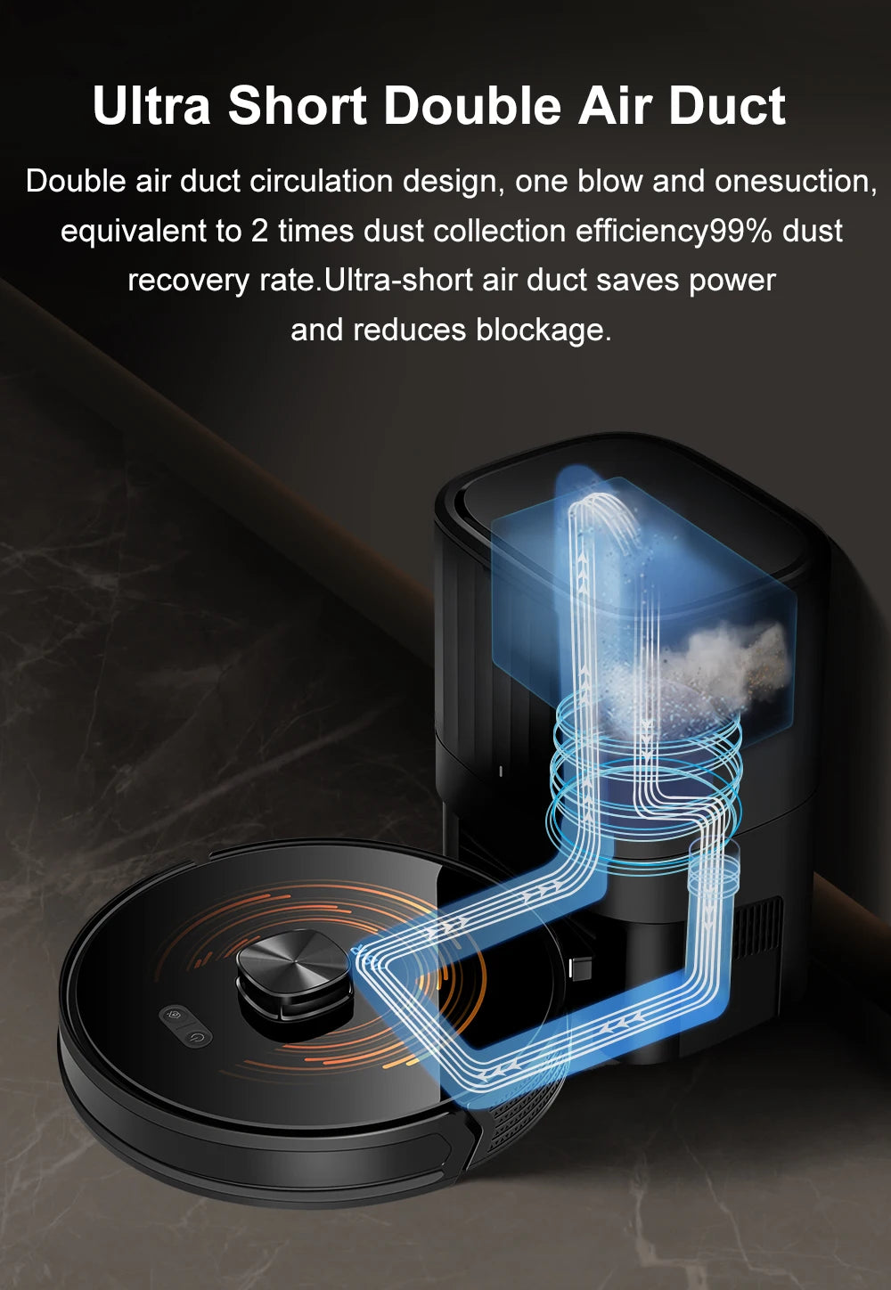 Robot Vacuum Cleaner ABIR K30,Auto-empty Dock,UV Spot Cleaning,6500PA Suction,Multi-floor Map,Customized Wet Dry Room Cleaning,