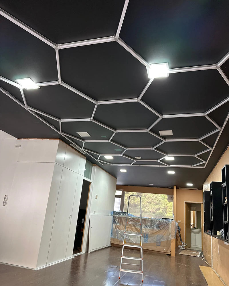 Customized Barbershop Hair Salon Hexagon Led Lights Garage Lamp Honeycomb Led Light for Showroom Ceiling Light Hexagon Light