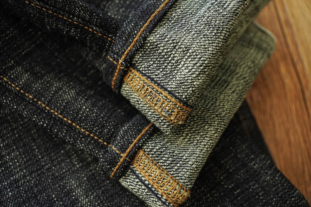 Sauce Zhan Mens Jeans Sanforized Selvedge Denim Jeans Limited EditionDouble-sided Dyeing 66 Fit 20 Oz