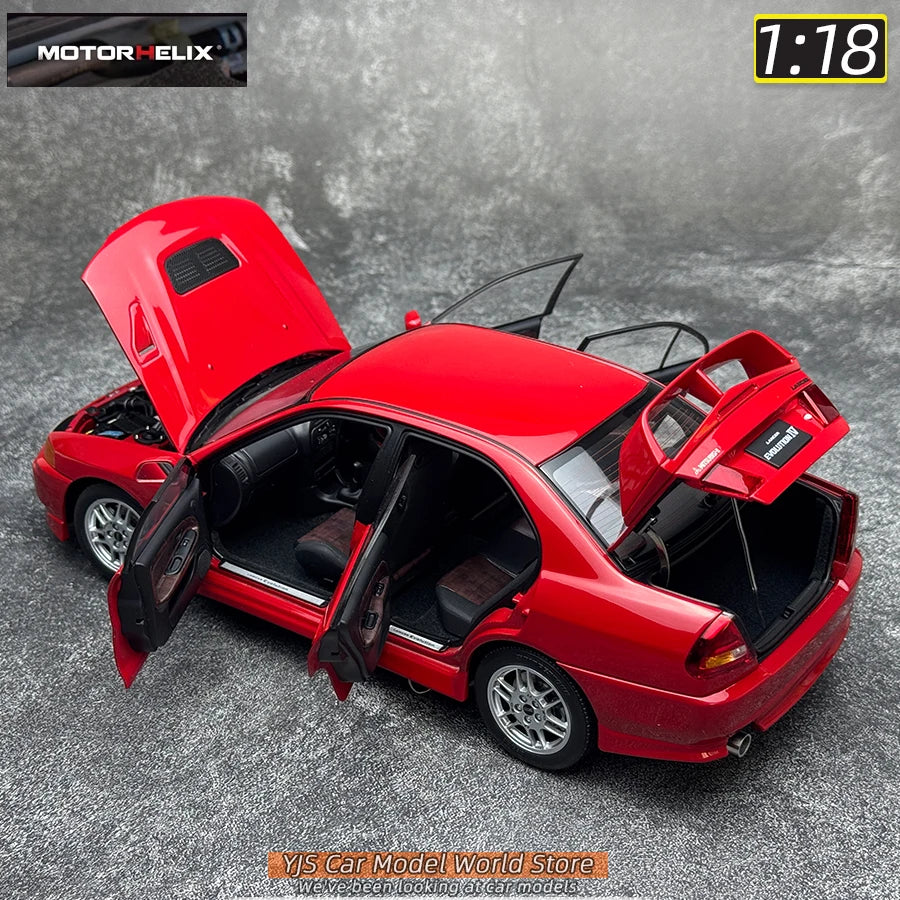 MOTORHELIX MH 1:18 New Mitsubishi Lancer Evolution IV Generation 4 alloy car model sports car static decoration collection
