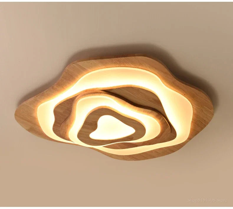 Chinese Zen lustre Wood Ceiling Lamp Creative Cloud Acrylic led lights Hotel Restaurant Tearoom Lounge Bedroom Balcony Lighting