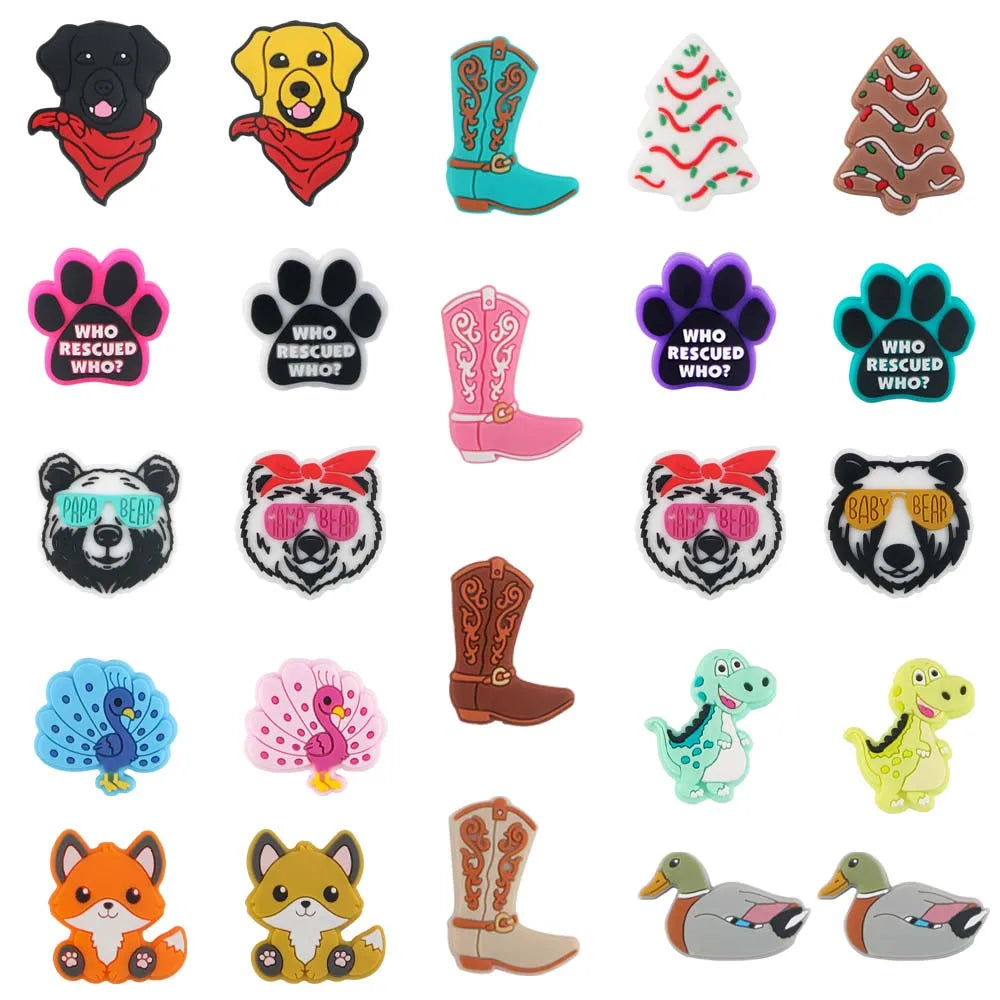 5/10pcs Cartoon Silicone Beads Mini Silicone Focus Beads for Jewelry Making DIY Nipple Chain Bead Pen Handmade Accessories