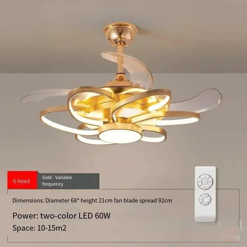Nordic bedroom decor led lights for room Ceiling fan light lamp restaurant dining room Ceiling fans with lights remote control
