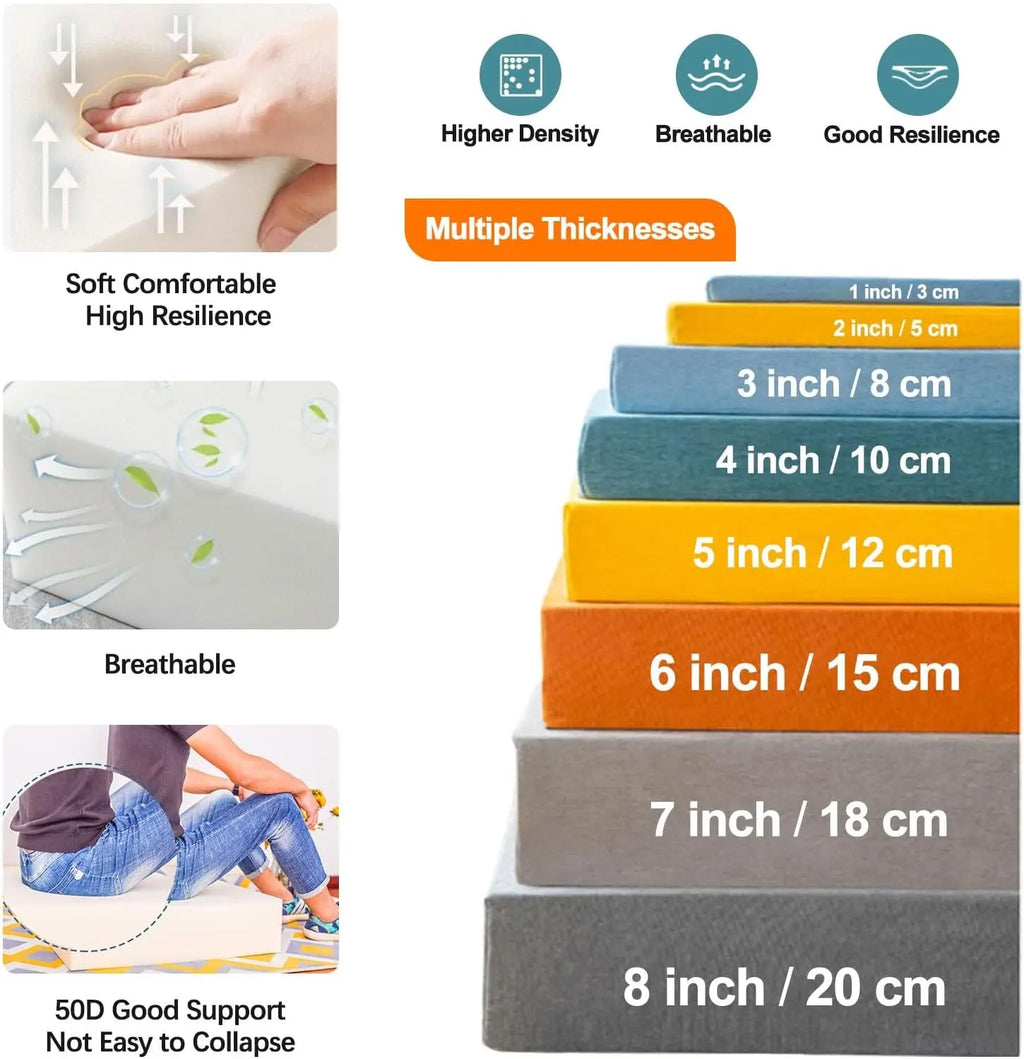 Bench Cushion Custom Bay Window Cushion 50Dhigh Density Sponge Chair Seat Sofa Pillow For Sofas Garden Bench Seat Swing Backseat