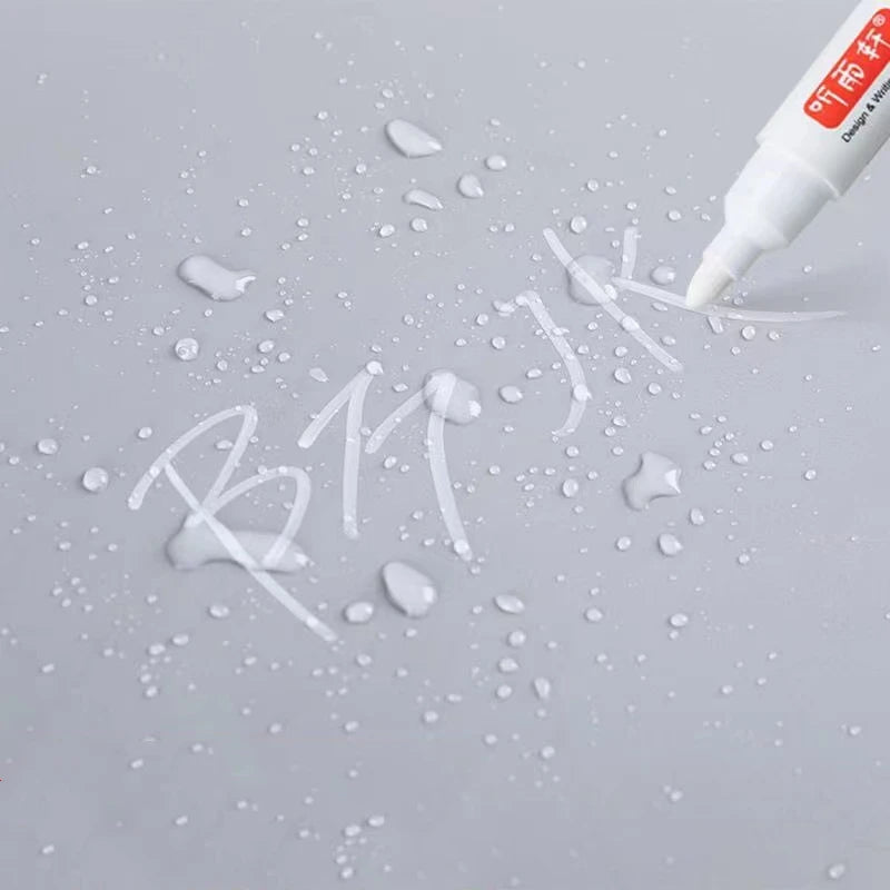 3/5/7Pcs/Set For Metal White Marker Pen Oily Waterproof Plastic Gel Pen Writing Drawing Graffiti Pen Stationery Notebook