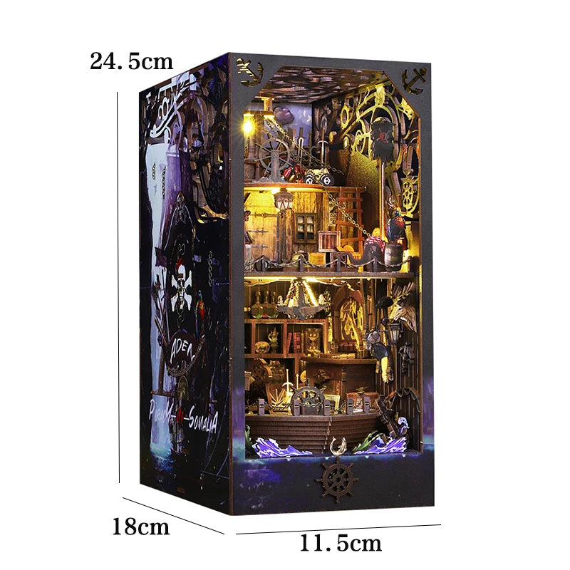 DIY Book Nook Kit Wooden Mini Doll House 3D Puzzle Model Bookshelf Bookends Making Room Toys Home Bedroom Decorations Gifts