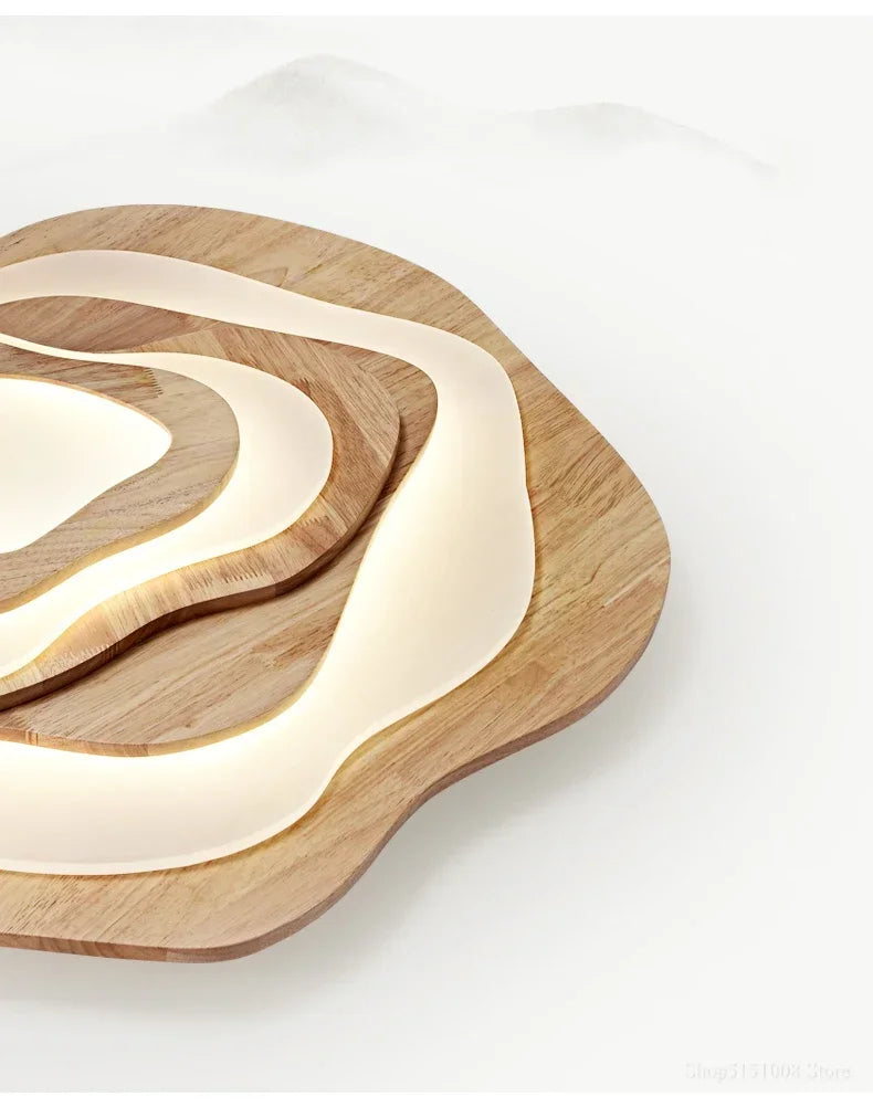 Chinese Zen lustre Wood Ceiling Lamp Creative Cloud Acrylic led lights Hotel Restaurant Tearoom Lounge Bedroom Balcony Lighting