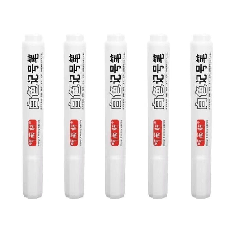 3/5/7Pcs/Set For Metal White Marker Pen Oily Waterproof Plastic Gel Pen Writing Drawing Graffiti Pen Stationery Notebook