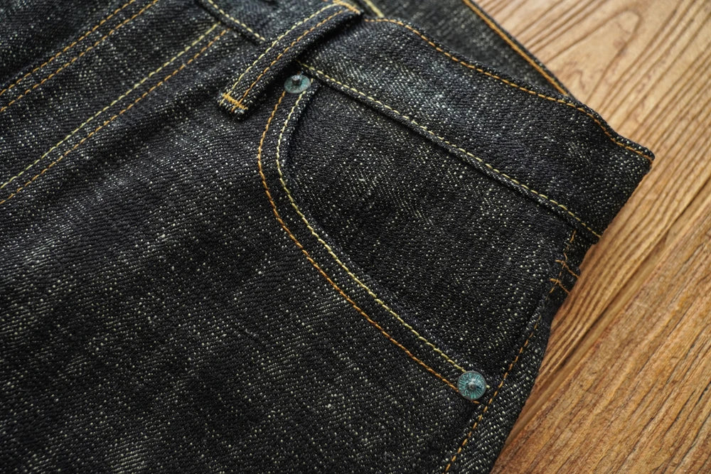 Sauce Zhan Mens Jeans Sanforized Selvedge Denim Jeans Limited EditionDouble-sided Dyeing 66 Fit 20 Oz