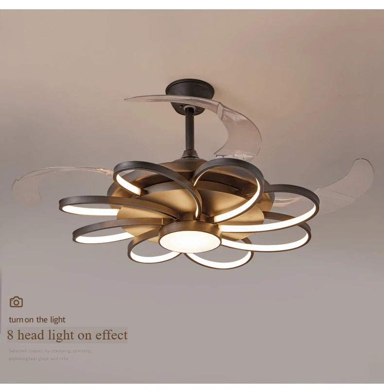 Nordic bedroom decor led lights for room Ceiling fan light lamp restaurant dining room Ceiling fans with lights remote control