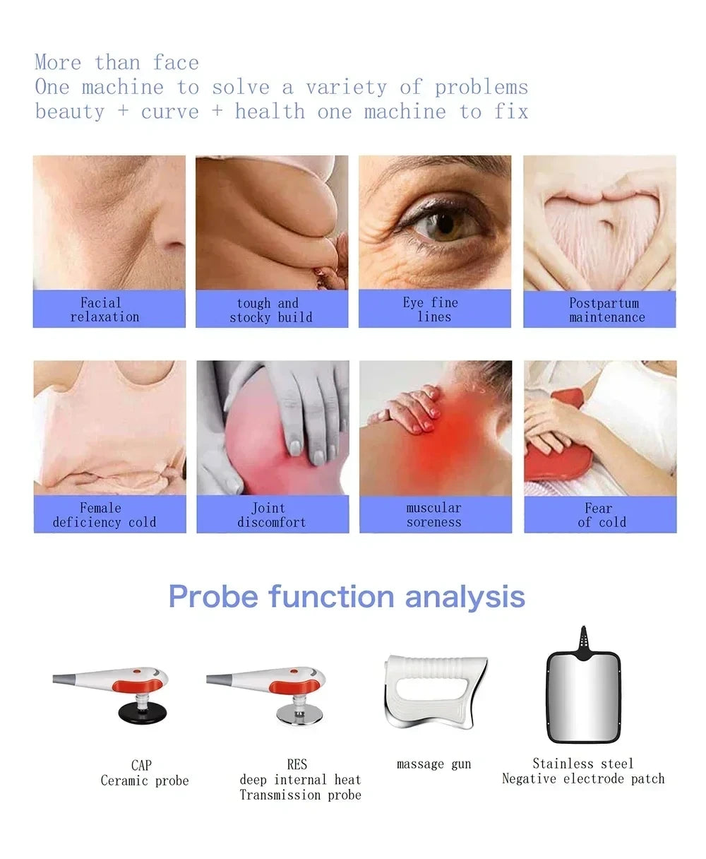 Portable 448KHZ  Tecar Therapy RET CET Diathermy Body Sliming Machine Pain Relief Skin Tightening Deep Care 2023 NEW