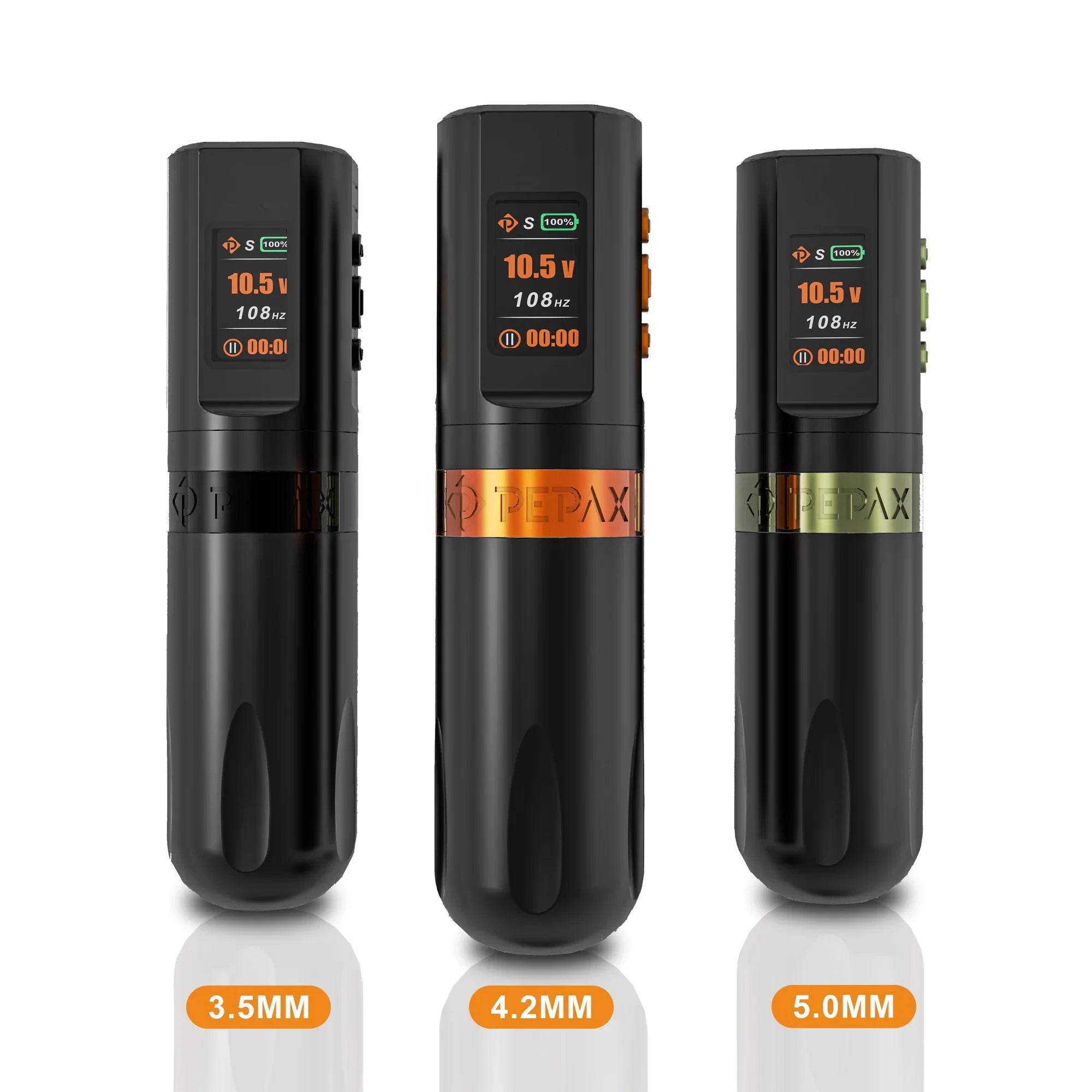 PEPAX Leve H2 Wirerless Tattoo Pen 3.5/4.2/5.0MM Stroke Pen with 2000mAh 2 Batteries Wireless Tattoo Machine Gun for Body Art