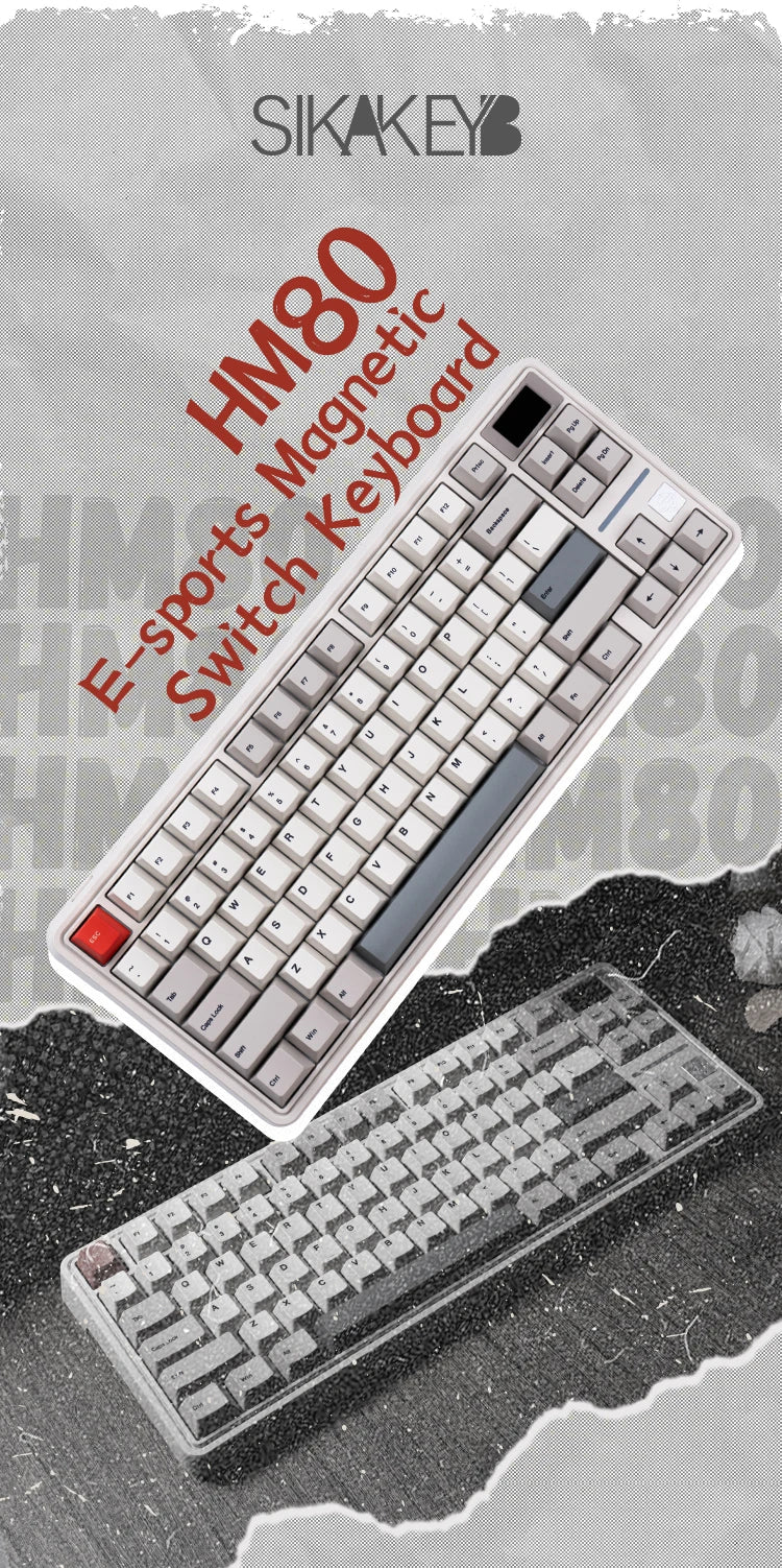 SIKAKEYB Castle HM80 82 Keys New Arrival E-Sports Magnetic Keyboard Gateron Magnetic Jade Pro Switch Gasket Hall Effect Keyboard