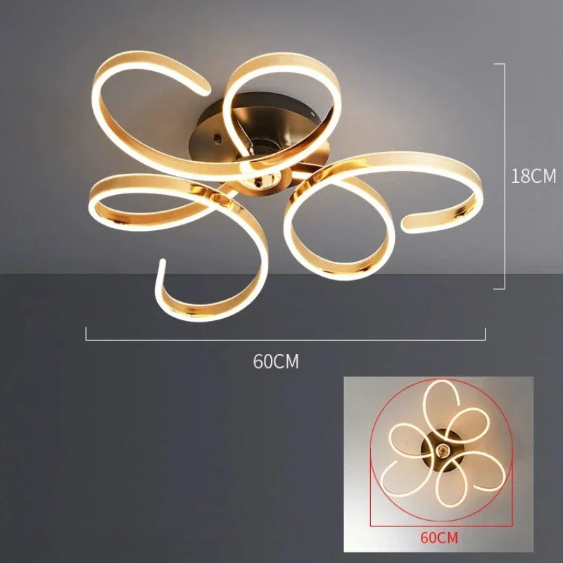 2025 New petal living room ceiling light modern simple luxury main lamp simple art design room bedroom light
