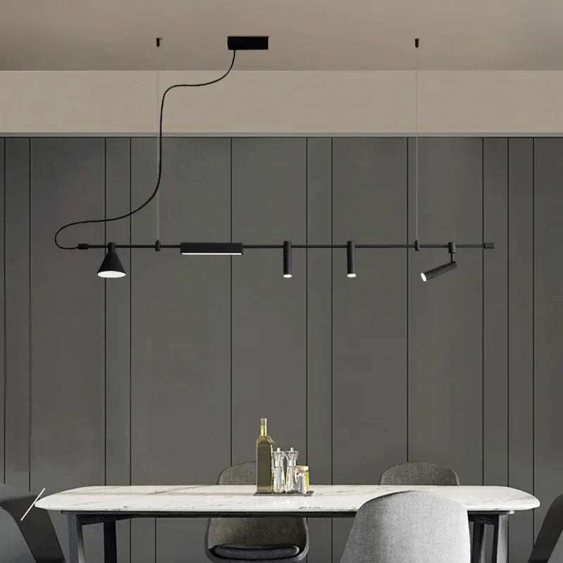 Nordic Designer Led Chandelier Spot Light Black for Table Dining Kitchen Bar Pendant Lamp Home Decor Lighting Suspension Fixture
