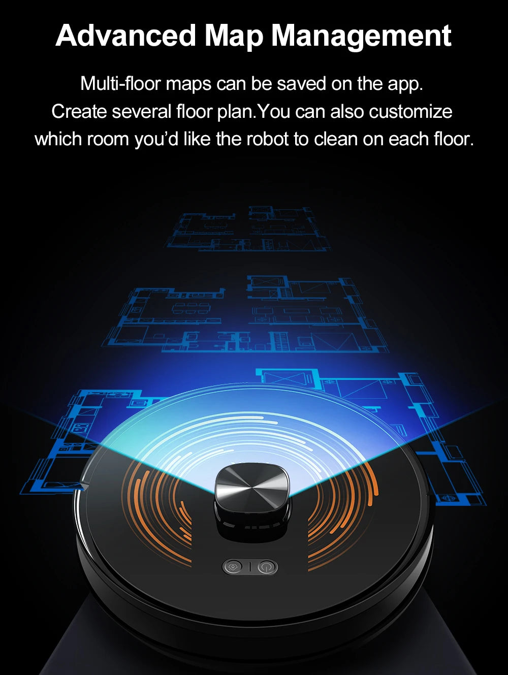 Robot Vacuum Cleaner ABIR K30,Auto-empty Dock,UV Spot Cleaning,6500PA Suction,Multi-floor Map,Customized Wet Dry Room Cleaning,