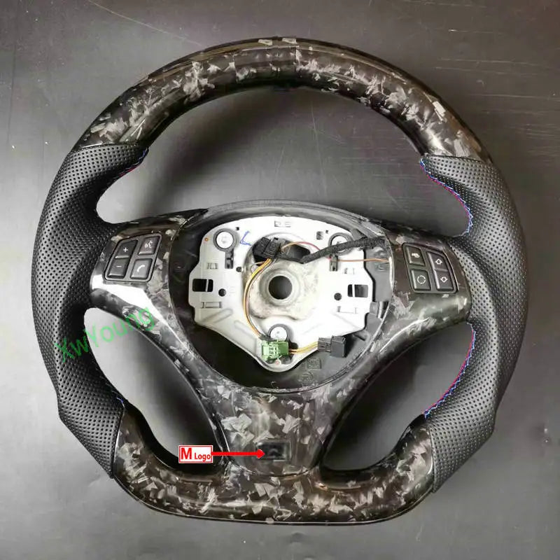 For BMW 3 Series E82 E84 E87 X1 E90 320d E92 E93 320i(No Paddle Shifters) 100% Real Carbon Fiber Car Steering Wheel