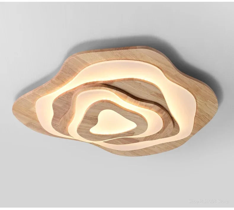 Chinese Zen lustre Wood Ceiling Lamp Creative Cloud Acrylic led lights Hotel Restaurant Tearoom Lounge Bedroom Balcony Lighting