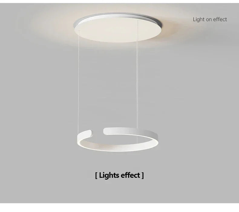 Modern Salon Design Ring Ceiling Chandelier Eye Protecting LED Lamp Bedroom Dining Room Study Pendant Lighting Fixture