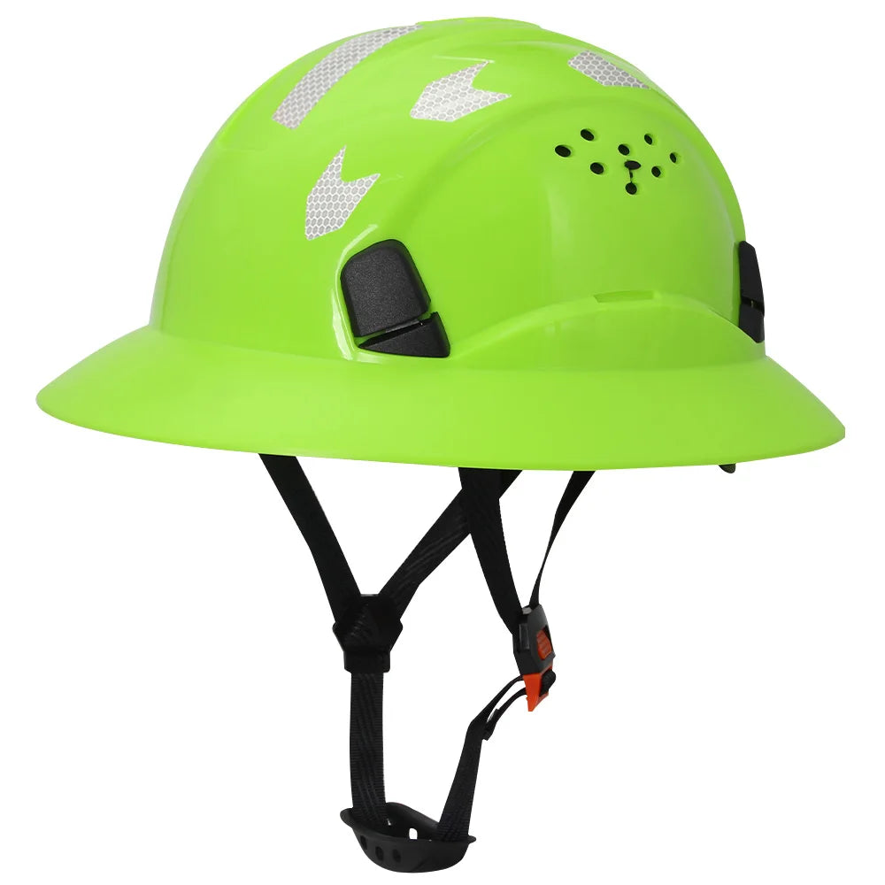 Full Brim Safety Helmet Lightweight Sunshade Breathable Work Protective Rescue Cap CE ANSI Construction Hard Hat Head Protection
