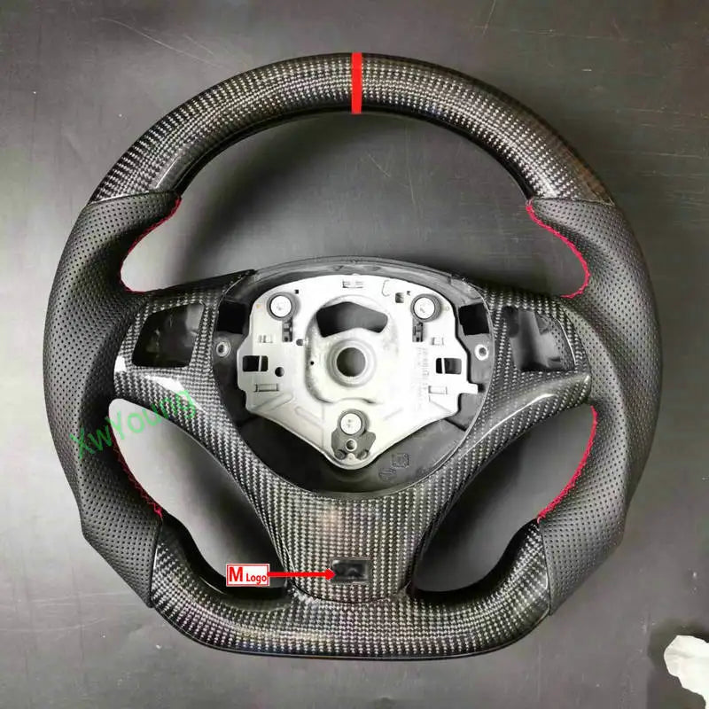 For BMW 3 Series E82 E84 E87 X1 E90 320d E92 E93 320i(No Paddle Shifters) 100% Real Carbon Fiber Car Steering Wheel
