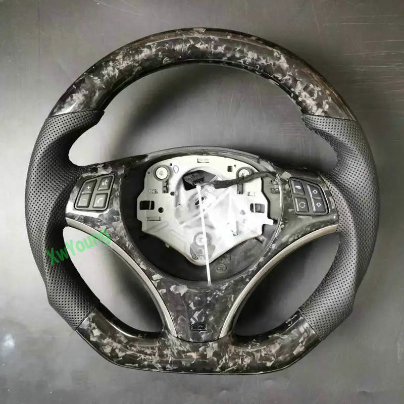 For BMW 3 Series E82 E84 E87 X1 E90 320d E92 E93 320i(No Paddle Shifters) 100% Real Carbon Fiber Car Steering Wheel