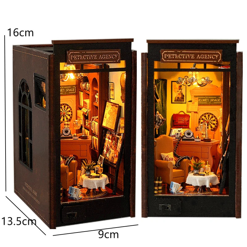 DIY Book Nook Kit Wooden Mini Doll House 3D Puzzle Model Bookshelf Bookends Making Room Toys Home Bedroom Decorations Gifts