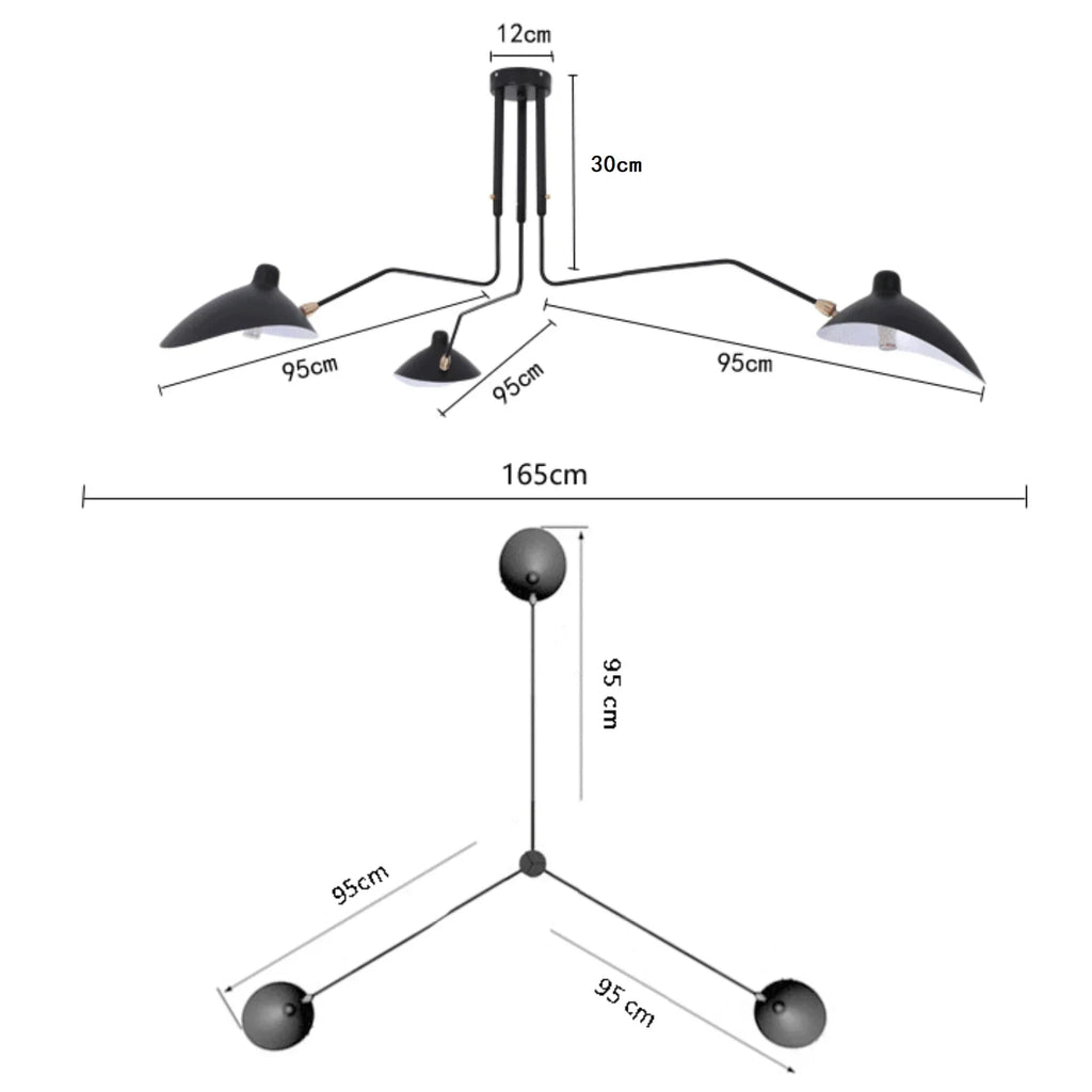 Modern DaWn Spider Serge Mouille Ceiling Lights for Living Room Bedroom Lamp Hanging Luminaire Home Lighting Fixtures Art Deco