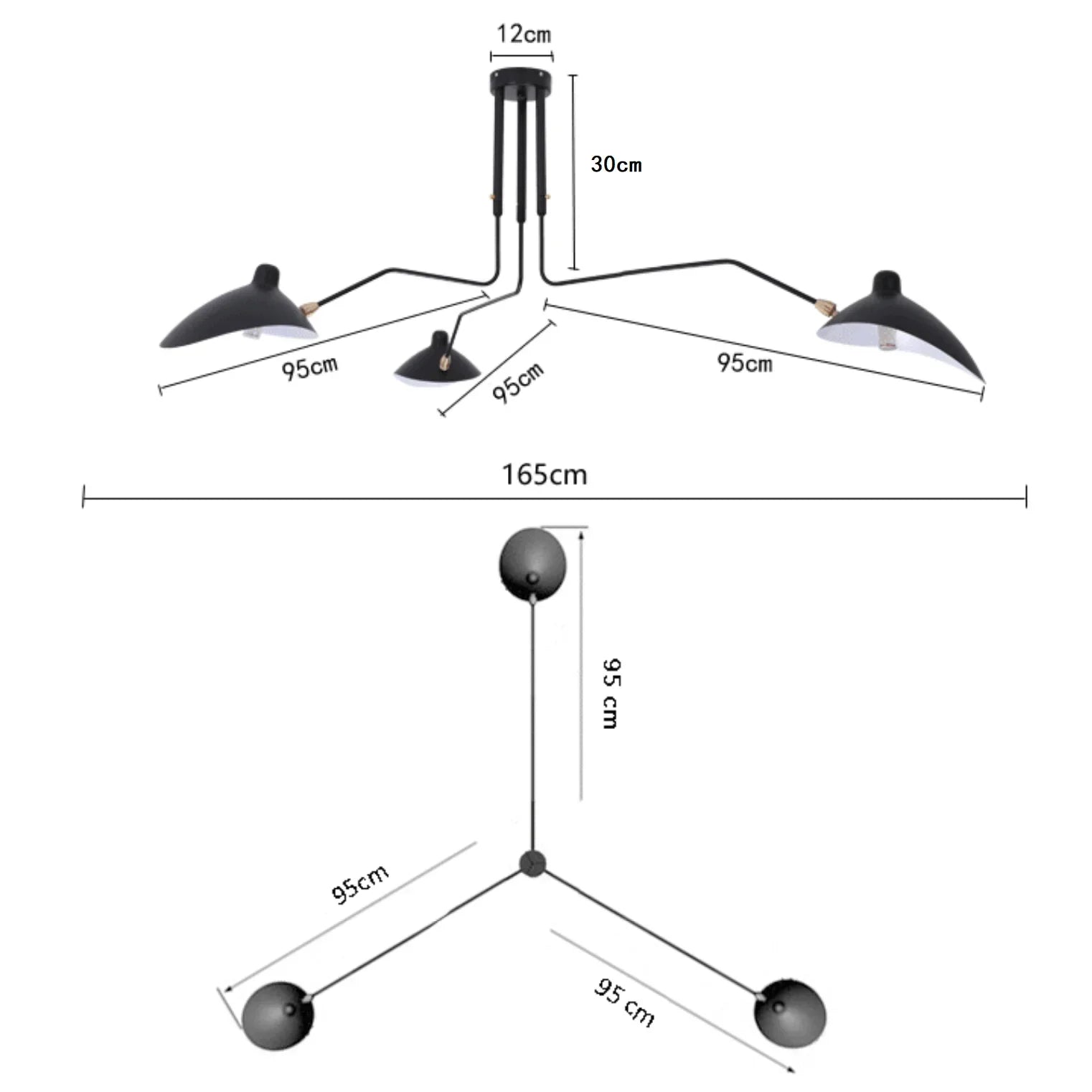 Modern DaWn Spider Serge Mouille Ceiling Lights for Living Room Bedroom Lamp Hanging Luminaire Home Lighting Fixtures Art Deco
