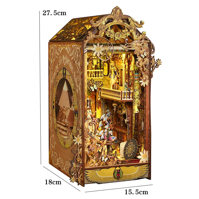 DIY Book Nook Kit Wooden Mini Doll House 3D Puzzle Model Bookshelf Bookends Making Room Toys Home Bedroom Decorations Gifts