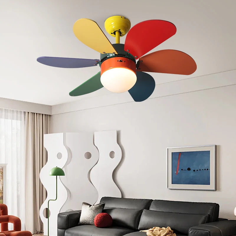 Nordic Fan Light Simple Bedroom Ceiling With Light Fan Modern Family  Children's Room Low Floor Restaurant Ceiling Fan Light