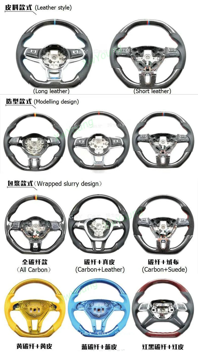 For BMW 3 Series E82 E84 E87 X1 E90 320d E92 E93 320i(No Paddle Shifters) 100% Real Carbon Fiber Car Steering Wheel