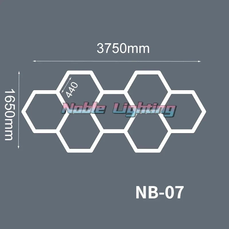 Customized Barbershop Hair Salon Hexagon Led Lights Garage Lamp Honeycomb Led Light for Showroom Ceiling Light Hexagon Light