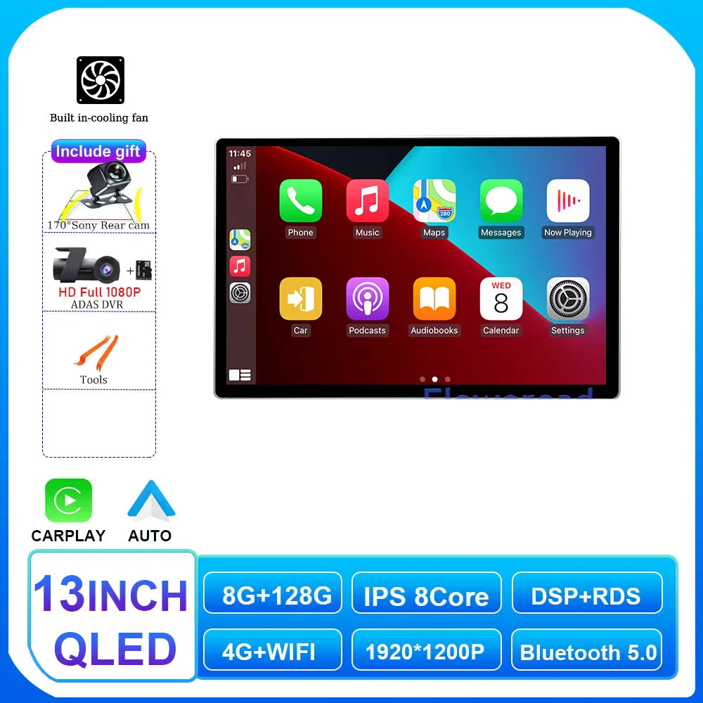 13.1 Inch Car Radio Android 14 For Jeep Wrangler 3 JK 2010 - 2018 GPS Navigation Auto Stereo Multimedia Player