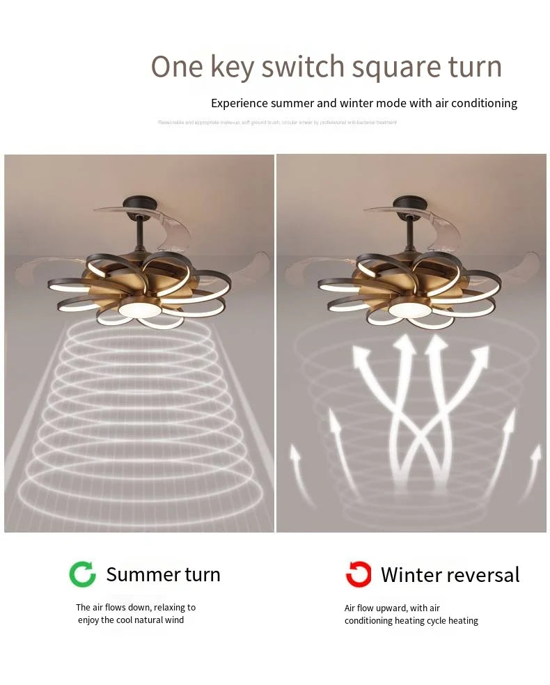 Nordic bedroom decor led lights for room Ceiling fan light lamp restaurant dining room Ceiling fans with lights remote control