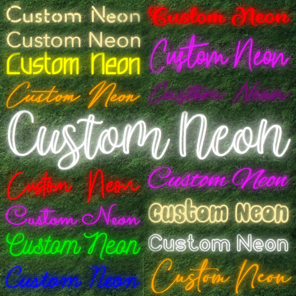 Custom Neon Sign Led Lights Personalized Custom Logo Wall Decor Neon Signs For Festival Wedding Happy Birthday Party Bar Neon