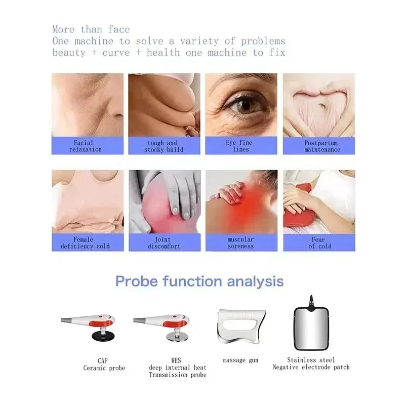 Portable 448KHZ  Tecar Therapy RET CET Diathermy Body Sliming Machine Pain Relief Skin Tightening Deep Care 2023 NEW