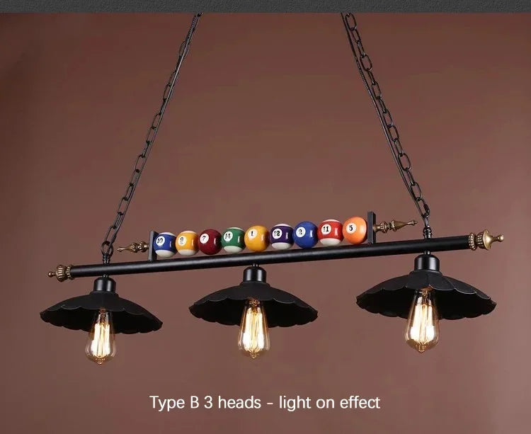Restaurant Bar Counter Clothing Store Hot Pot Room Decoration Creative Personality Nostalgic Industrial Retro Billiard Pendant