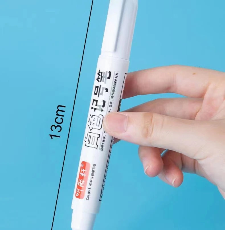 3/5/7Pcs/Set For Metal White Marker Pen Oily Waterproof Plastic Gel Pen Writing Drawing Graffiti Pen Stationery Notebook