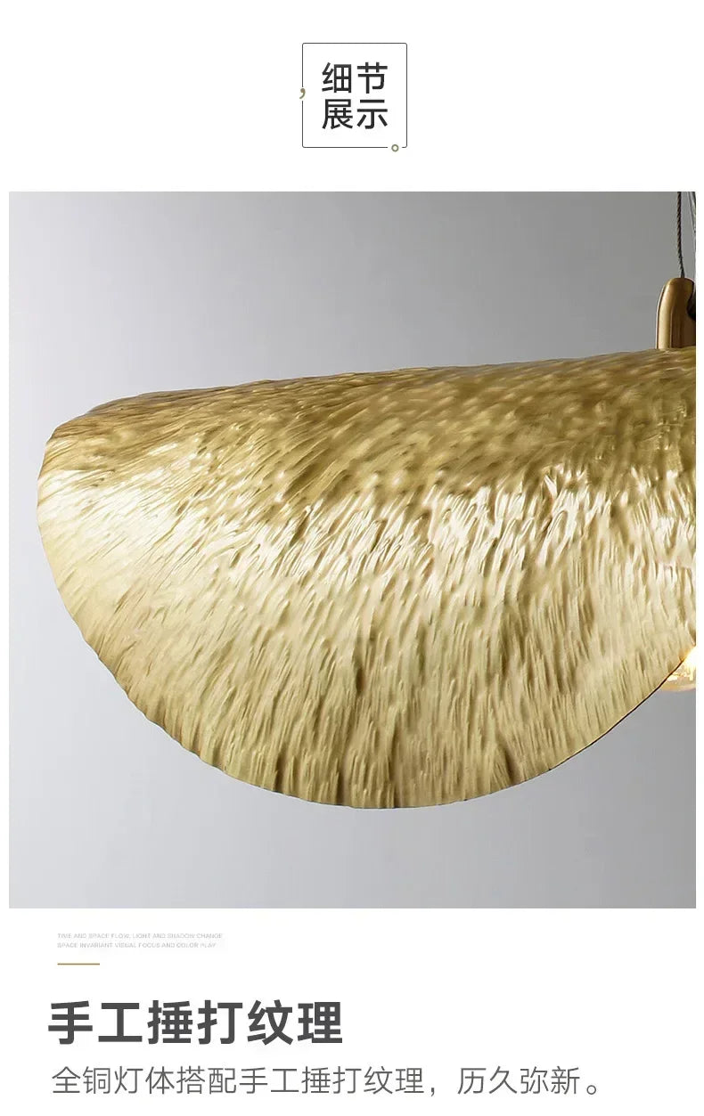 New Chinese Lotus Leaf Chandelier Zen Tea Table Hot Pot Kitchen Retro Creative Light Luxury Staircase Bar Decorative Lighting