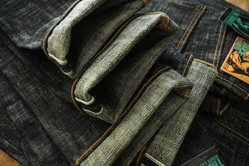 Sauce Zhan Mens Jeans Sanforized Selvedge Denim Jeans Limited EditionDouble-sided Dyeing 66 Fit 20 Oz