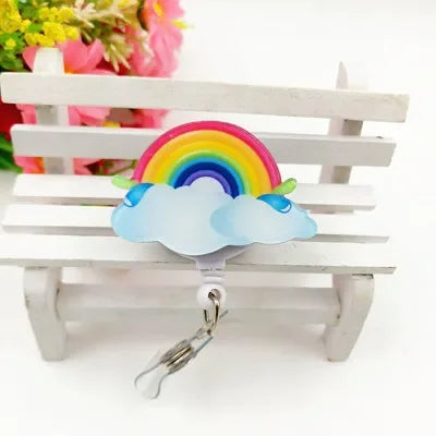 1pc Retractable Nurse Badge Reel Clip Students ID Card Badge Holder Accessories Cute Id Badge Reel School Supplies